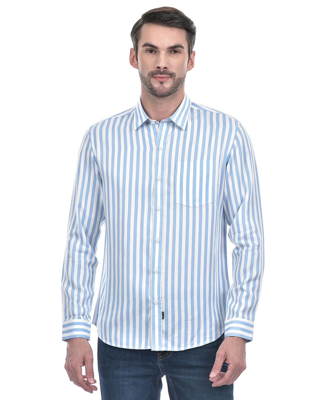 Numero Uno Men Striped Blue Shirt